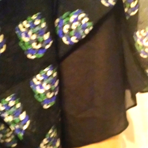 - 🌺Gorgeous silk DVF black shift dress with beautiful ruffle detailing Sz2 - Picture 8 of 9
